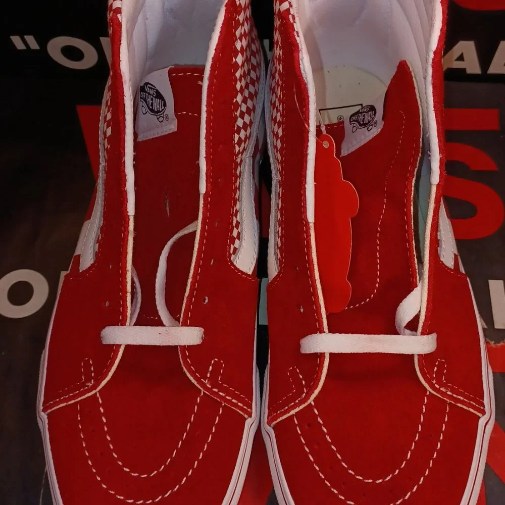 Vans Sk8-Hi Mix Checker Chili Pepper Men's 8/Women's 9.5 no box VN0A38GEVK5
